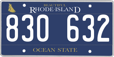 RI license plate 830632