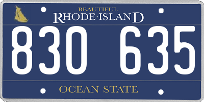 RI license plate 830635