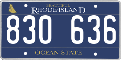 RI license plate 830636