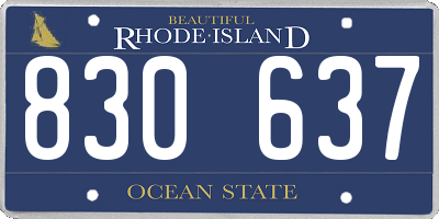 RI license plate 830637
