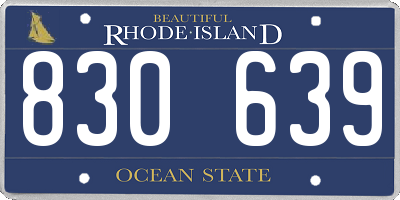 RI license plate 830639