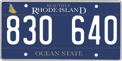 RI license plate 830640