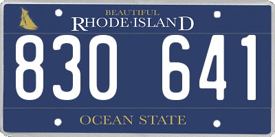 RI license plate 830641
