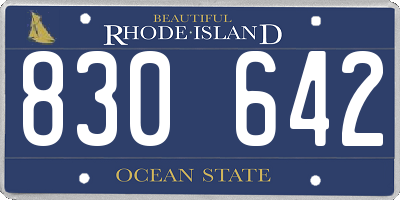 RI license plate 830642
