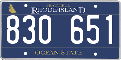 RI license plate 830651