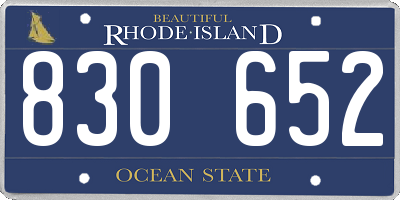 RI license plate 830652