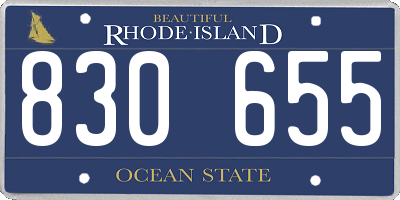 RI license plate 830655