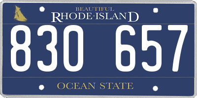 RI license plate 830657