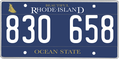 RI license plate 830658