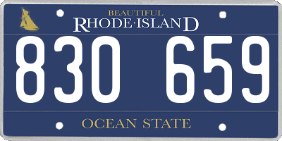 RI license plate 830659