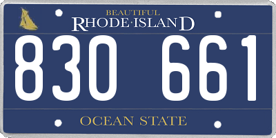 RI license plate 830661