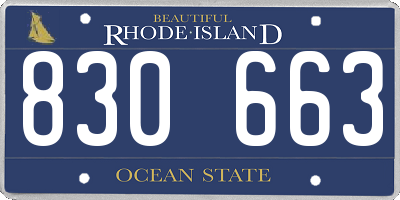 RI license plate 830663