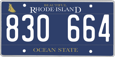 RI license plate 830664