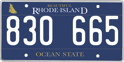 RI license plate 830665