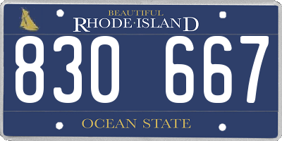 RI license plate 830667