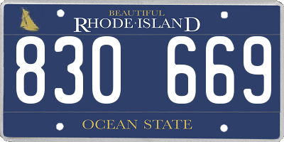 RI license plate 830669