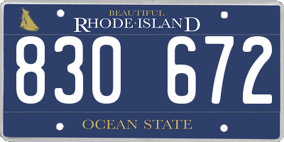 RI license plate 830672