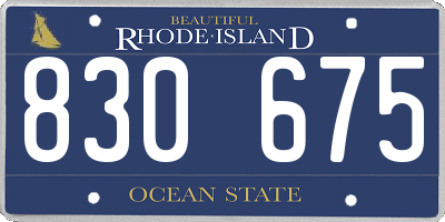 RI license plate 830675