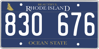 RI license plate 830676