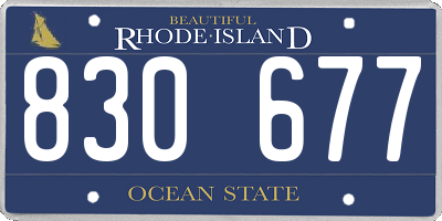 RI license plate 830677