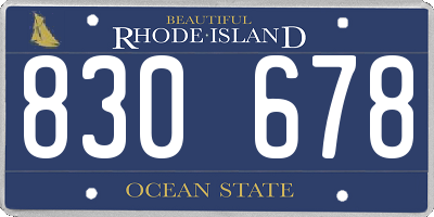 RI license plate 830678