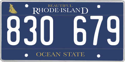 RI license plate 830679