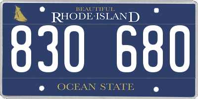 RI license plate 830680