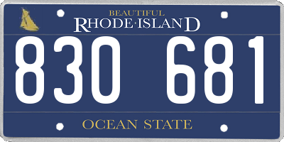 RI license plate 830681