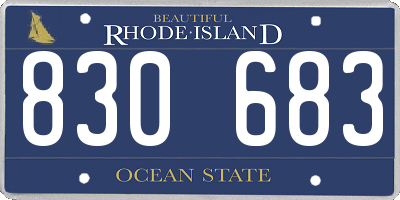 RI license plate 830683