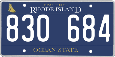 RI license plate 830684
