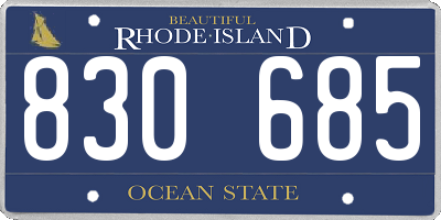 RI license plate 830685