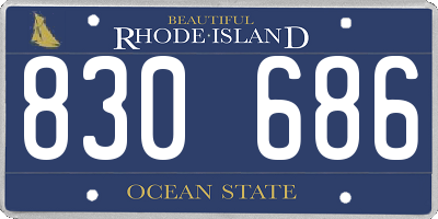 RI license plate 830686