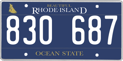RI license plate 830687