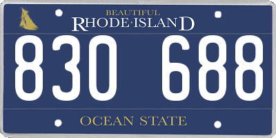 RI license plate 830688