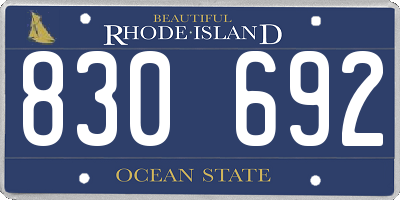 RI license plate 830692