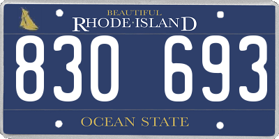 RI license plate 830693