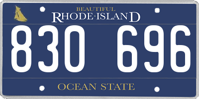 RI license plate 830696