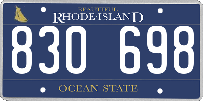 RI license plate 830698