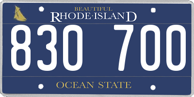 RI license plate 830700