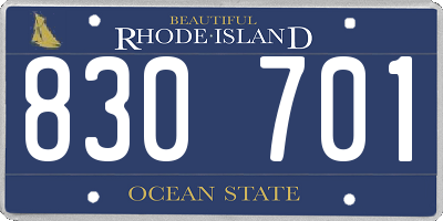RI license plate 830701