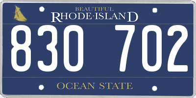 RI license plate 830702