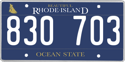 RI license plate 830703
