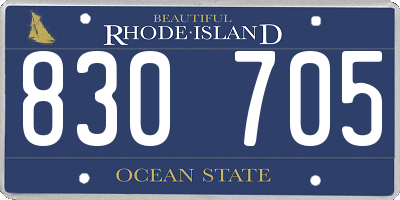 RI license plate 830705