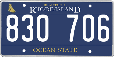 RI license plate 830706
