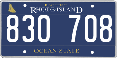 RI license plate 830708