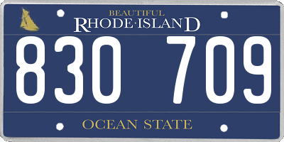 RI license plate 830709