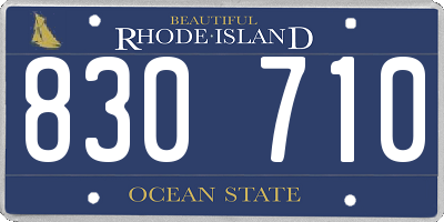 RI license plate 830710