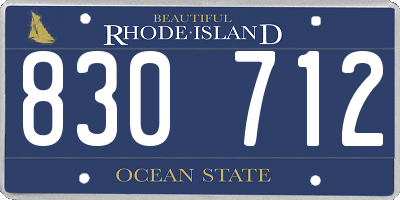 RI license plate 830712