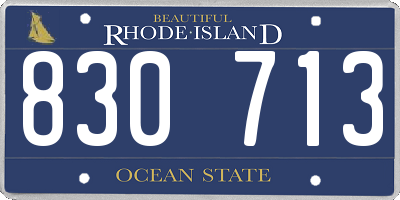 RI license plate 830713