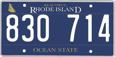 RI license plate 830714